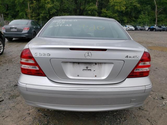 WDBRF84J55F616836 - 2005 MERCEDES-BENZ C 320 4MATIC SILVER photo 6