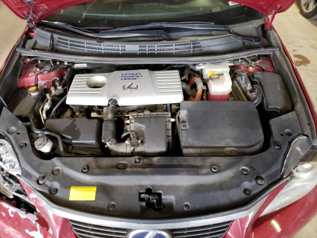 JTHKD5BH1B2009132 - 2011 LEXUS CT 200 RED photo 11