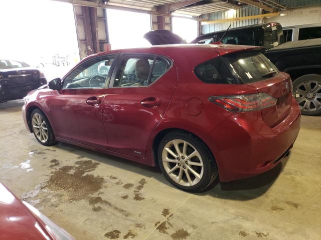 JTHKD5BH1B2009132 - 2011 LEXUS CT 200 RED photo 2