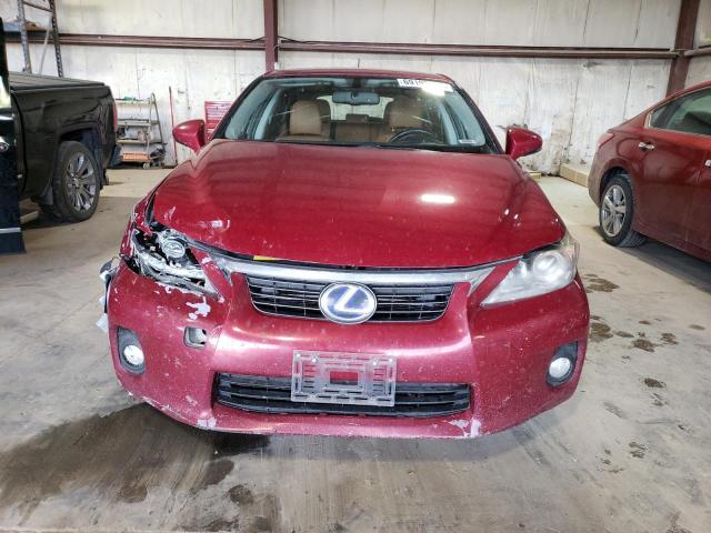 JTHKD5BH1B2009132 - 2011 LEXUS CT 200 RED photo 5