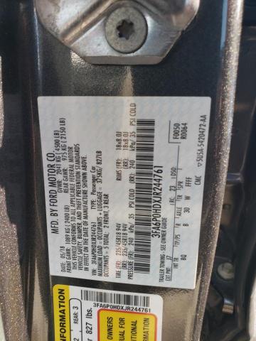 3FA6P0HDXJR244761 - 2018 FORD FUSION SE Grau Foto 12