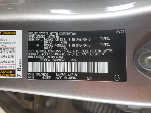 JTEABFAJ1SK030538 - 2025 TOYOTA LAND CRUIS BASE GRAY photo 14