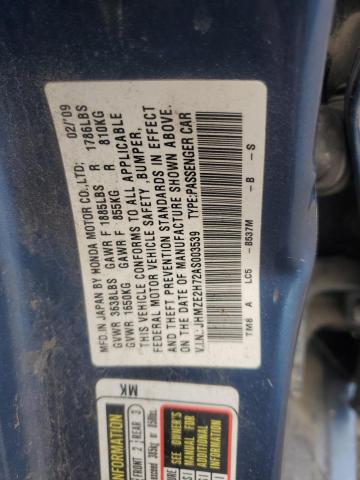 JHMZE2H72AS003539 - 2010 HONDA INSIGHT EX BLUE photo 12