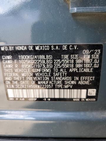 3CZRZ1H50RM722057 - 2024 HONDA HR-V SPORT GRAY photo 13