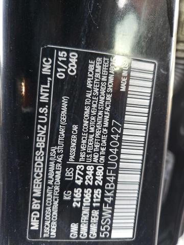 55SWF4KB4FU040427 - 2015 MERCEDES-BENZ C 300 4MATIC BLACK photo 14