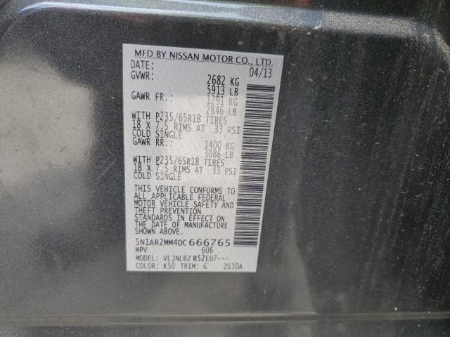 5N1AR2MM4DC666765 - 2013 NISSAN PATHFINDER S Сұр фото 14