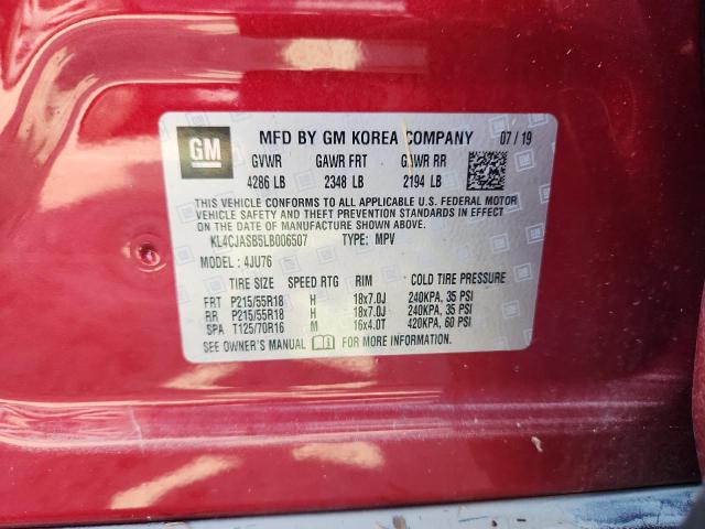 KL4CJASB5LB006507 - 2020 BUICK ENCORE PREFERRED RED photo 14