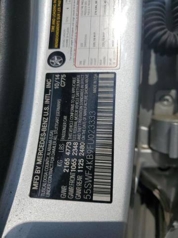 55SWF4KB9FU023333 - 2015 MERCEDES-BENZ C 300 4MATIC SILVER photo 12