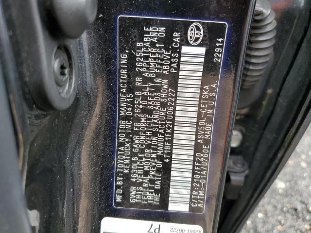 4T1BF1FK2FU062227 - 2015 TOYOTA CAMRY LE 黑色 照片 12