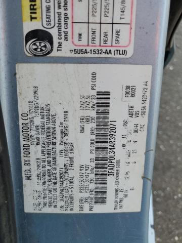 3FADP0L34AR392071 - 2010 FORD FUSION HYBRID SILVER photo 12