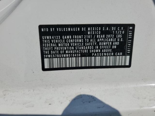 3VWC57BU9MM018438 - 2021 VOLKSWAGEN JETTA S WHITE photo 12