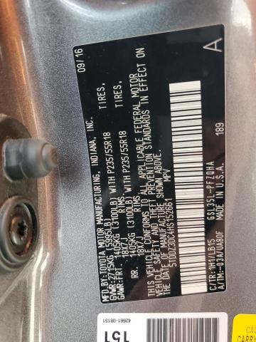 5TDDZ3DC4HS152661 - 2017 TOYOTA SIENNA XLE GRAY photo 13