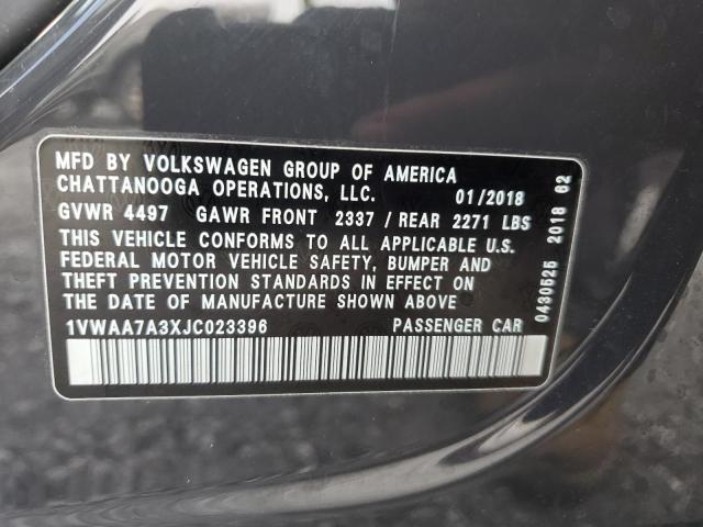 1VWAA7A3XJC023396 - 2018 VOLKSWAGEN PASSAT S CHARCOAL photo 13