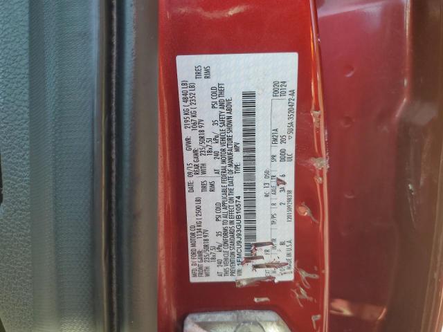 1FMCU9J93GUB10574 - 2016 FORD ESCAPE TITANIUM RED photo 13