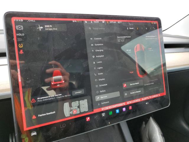 5YJ3E1EC5MF005872 - 2021 TESLA MODEL 3 წითელი ფოტო 9