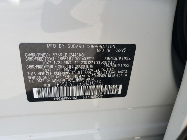 JF2SLSTD5SH402161 - 2025 SUBARU FORESTER TOURING 白色 照片 13