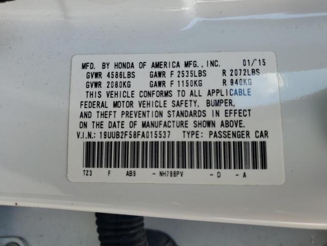 19UUB2F58FA015537 - 2015 ACURA TLX TECH WHITE photo 12