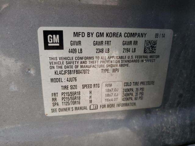 KL4CJFSB1FB047072 - 2015 BUICK ENCORE CONVENIENCE Boz foto 12