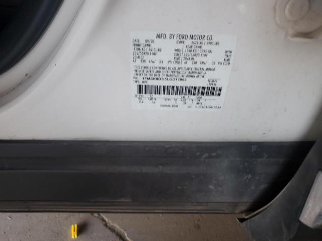 1FMSK8DH5LGD17863 - 2020 FORD EXPLORER XLT Ağ foto 13