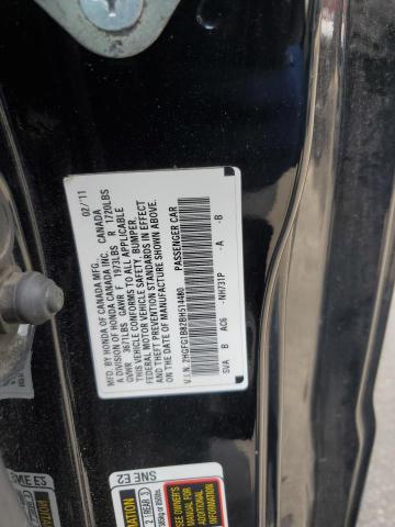 2HGFG1B82BH514480 - 2011 HONDA CIVIC EX BLACK photo 12