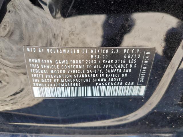 3VWLL7AJ7EM365653 - 2014 VOLKSWAGEN JETTA TDI BLACK photo 12