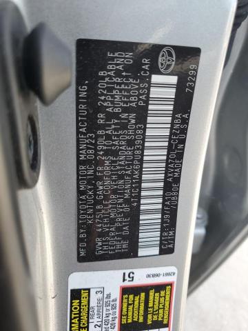 4T1C11AK6PU839083 - 2023 TOYOTA CAMRY LE SILVER photo 12