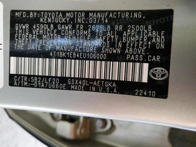 4T1BK1EB4EU106000 - 2014 TOYOTA AVALON 4D BASE TAN photo 12