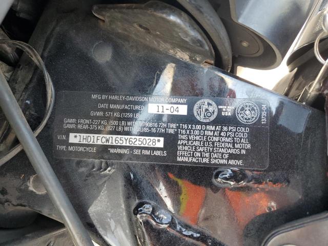 1HD1FCW165Y625028 - 2005 HARLEY-DAVIDSON FLHTCUI 勃艮第红 照片 10