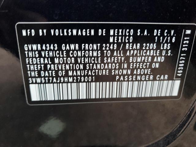 3VW5T7AJ9HM279001 - 2017 VOLKSWAGEN JETTA GLI BLACK photo 12