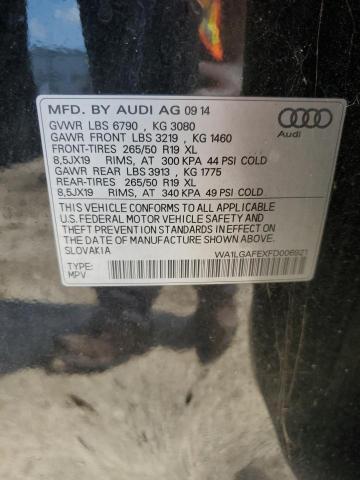 WA1LGAFEXFD006921 - 2015 AUDI Q7 PREMIUM PLUS შავი ფოტო 13