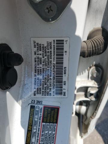 1HGFA16857L075457 - 2007 HONDA CIVIC EX WHITE photo 12