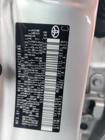 5YFEPRAE6LP056633 - 2020 TOYOTA COROLLA LE Argent photo 12