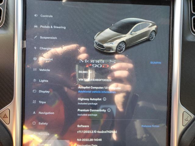 5YJSA1E46GF130223 - 2016 TESLA MODEL S Մոխրագույն լուսանկար 9