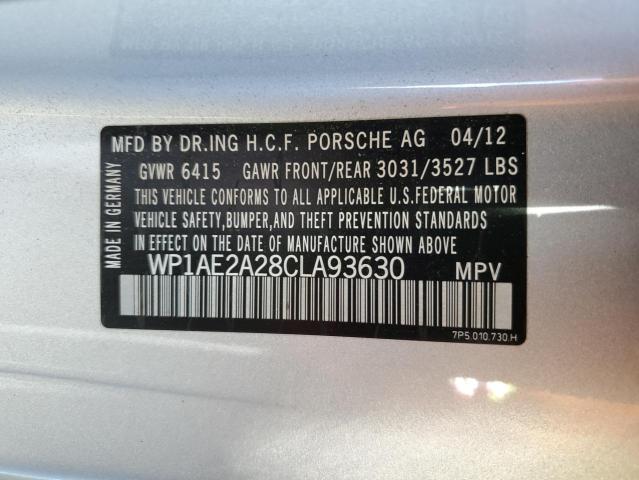 WP1AE2A28CLA93630 - 2012 PORSCHE CAYENNE S HYBRID SILVER photo 13