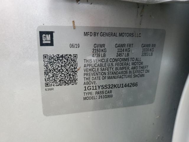 1G11Y5S32KU144266 - 2019 CHEVROLET IMPALA LS SILVER photo 13