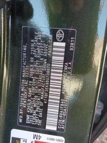 4T1BF3EK8BU708670 - 2011 TOYOTA CAMRY BASE მწვანე ფოტო 13