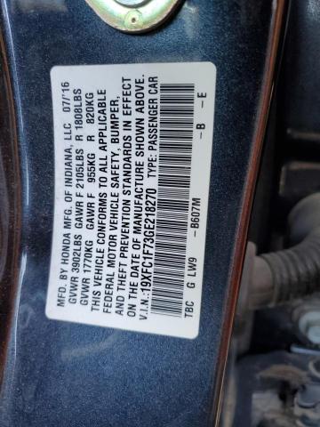 19XFC1F73GE218270 - 2016 HONDA CIVIC EXL ლურჯი ფოტო 13