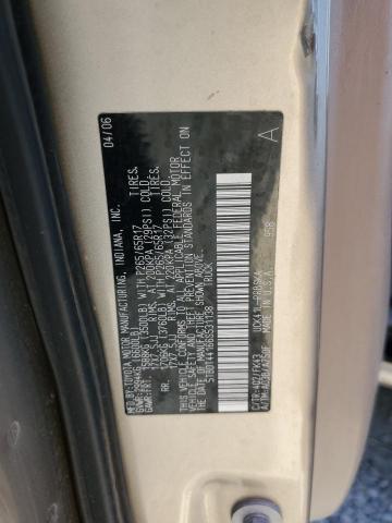 5TBDT44166S531138 - 2006 TOYOTA TUNDRA DOUBLE CAB SR5 TAN photo 12