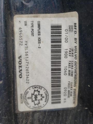 YV1LS61J7Y2653422 - 2000 VOLVO S70 BASE BLUE photo 12