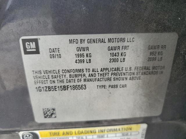 1G1ZB5E15BF186563 - 2011 CHEVROLET MALIBU LS ნაცრისფერი ფოტო 12