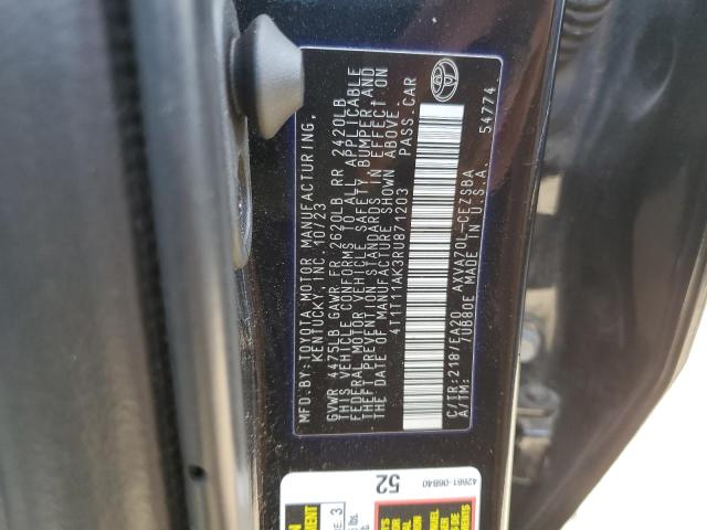 4T1T11AK3RU871203 - 2024 TOYOTA CAMRY SE NIGHT SHADE BLACK photo 12