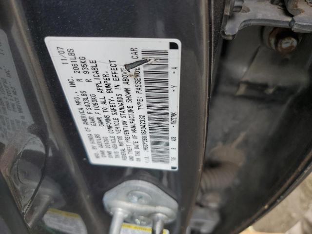 1HGCP26818A042332 - 2008 HONDA ACCORD EXL GRAY photo 12