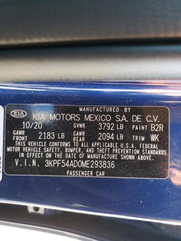 3KPF54AD0ME293836 - 2021 KIA FORTE EX 蓝色 照片 13