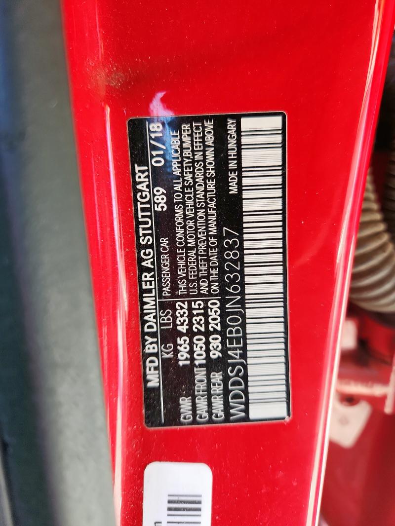 WDDSJ4EB0JN632837 - 2018 MERCEDES-BENZ CLA 250 წითელი ფოტო 12