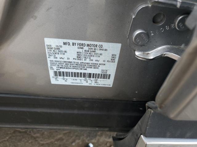 1FMSK8DH1PGC38146 - 2023 FORD EXPLORER XLT ნაცრისფერი ფოტო 12