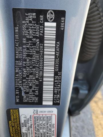 4T1BK36B66U148082 - 2006 TOYOTA AVALON XL 蓝色 照片 12