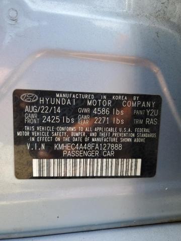 KMHEC4A48FA127888 - 2015 HYUNDAI SONATA HYBRID BLUE photo 12