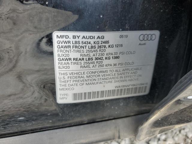 WA1BNAFY6K2109416 - 2019 AUDI Q5 PREMIUM PLUS BLACK photo 13