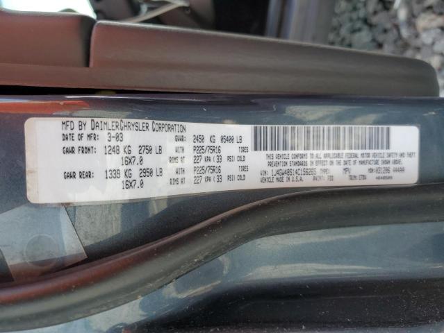 1J4GW48S14C156265 - 2004 JEEP GRAND CHER LAREDO GRAY photo 14