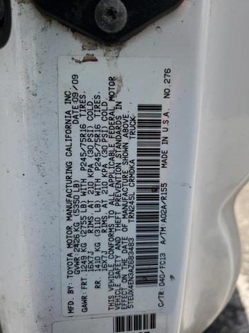 5TEUX4EN3AZ683483 - 2010 TOYOTA TACOMA ACCESS CAB Blanco foto 12